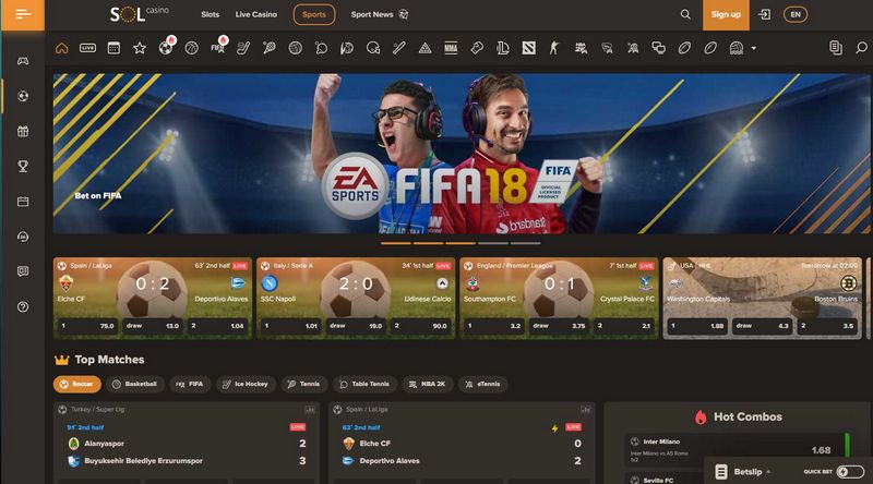 Sitio web de Sol Casino: Un casino online joven, fiable e innovador